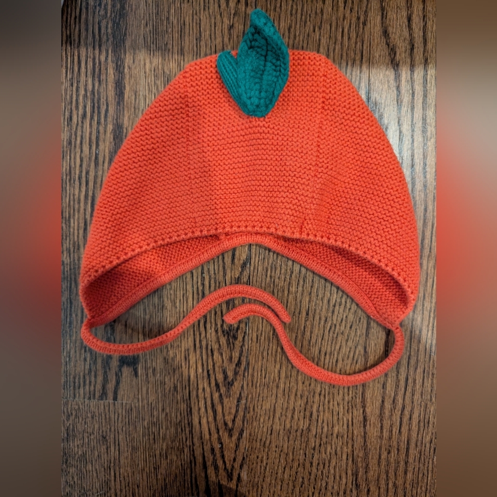 Orange Knit Pumpkin Hat for Kids